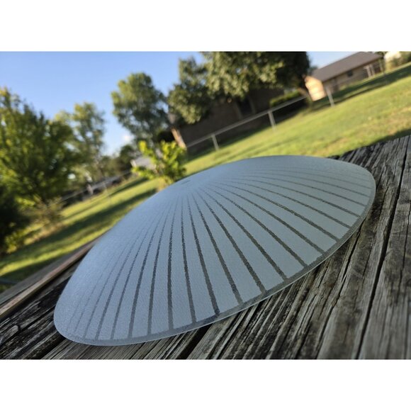 Round 14" White MCM Glass Ceiling Shade Light Dome Atomic Starburst - Picture 9 of 11